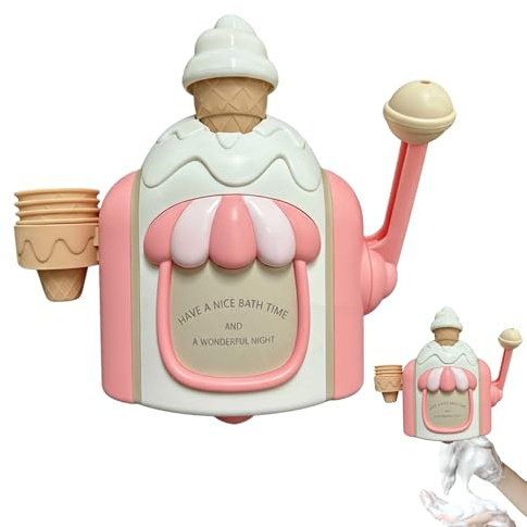 Blubber Ice Cream Maker, Bath Toy, Role Play Shower Toy, Ice Cream Foam Machine, for Girls and Children from 4 Years, Bath, Shower, Pool, Home, Playtime