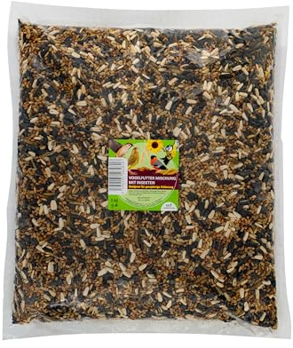 UGF - Comida para pájaros silvestres todo el año, 3 kg, alimento para aves silvestres con semillas de girasol, larvas de moscas soldados y pellets con gusanos de la harina, ingredientes para la