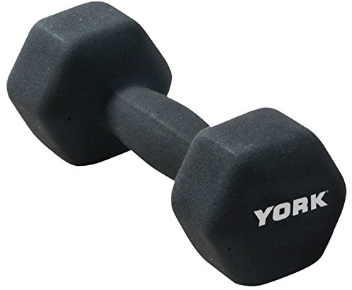 York Fitness Single Neoprene Hex coating Dumbbell, Black, 5KG