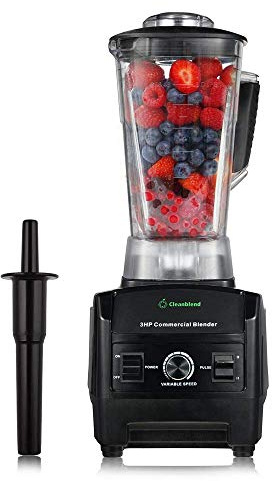 Cleanblend Commercial Blender with 5-Year Full Warranty - 1800W, 3HP, 64oz High-Performance Professional Countertop Blender with Stainless Steel Blades
