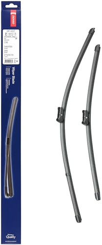 Kit de Escobillas Limpiaparabrisas Planas DENSO (DF-037), 2 Unidades 650/500 mm –Vehículos con volante a izquierda – Silenciosas y Duraderas con Diseño Aerodinámico – Escobillas Limpiaparabrisas OEM