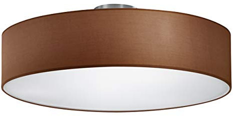 Trio Leuchten Deckenleuchte in nickel matt, Stoffschirm braun 603900314