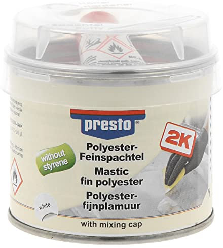 Presto 443664 Mastic Fin sans Styrène 250 g, weiß
