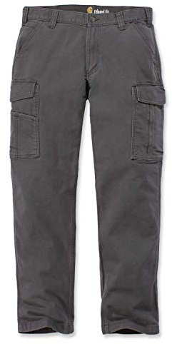 Carhartt Herren Rugged Flex® Relaxed Fit Cargo-Arbeitshose aus Canvas, Shadow, W38/L34