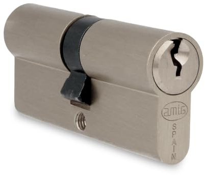 Amig - Security Cylinder | Door Lock | High Security Cylinder | Anti-Drill | Includes 3 Keys | Long Cam | Matte Silver | Measurements: 70 (35-35mm)
