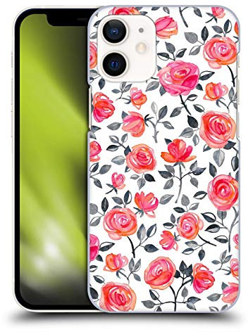 Head Case Designs Officially Licensed Micklyn Le Feuvre Roses on White Florals Hard Back Case Compatible With Apple iPhone 12 Mini