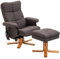 HOMCOM Massagesessel mit Hocker, 360° drehbarer Elektrischer Relaxsessel mit Liegefunktion und Stauraum, TV-Sessel Fernsehsessel mit Seitentasche Fernbedienung für Wohnzimmer, Polyester, Braun