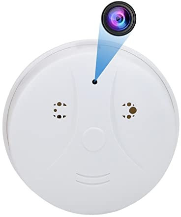 Brandvarnare Trådlös rökdetektor WiFi Mini Camera Smoke Detector Design IP Cam Smart Security Night Vision Motion Detection Camcorder Support Hidden Card (Color : With 08GB card, Size : 1)