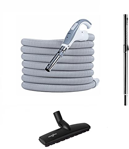 Housevac Set di accessori per la pulizia: un tubo di aspirazione centrale 9 m, un tubo telescopico con clip, una spazzola a doppia funzione per tappeti e parchetti