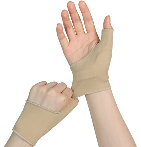 WooTshu Thumb Support Brace - CMC Joint Thumb Splint for Pain Relief, Arthritis, Tendonitis, Sprains, Strains, Carpal Tunnel & Trigger Thumb Immobilizer, Wrist Strap, Left or Right Hands (L)(1 pair)