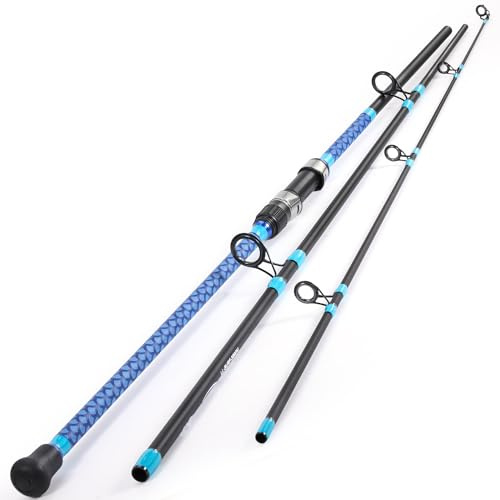 Sougayilang Surf Canne à pêche Fibre de Carbone 3 Sections Surf Filature Canne à pêche Eau salée Voyage Carpe Canne à pêche (2.7/3.0/3.3/3.6 M)-LL30