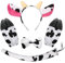 5PCS Accesorios de Disfraz de Vaca, Diadema de Orejas de Vaca Pajarita Guantes de Pata y Cola, Disfraz de Animal para Niños y Adultos para Halloween Carnaval Cosplay Cumpleaños Día Mundial del Libro