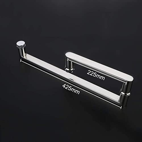 ASerZenith Duschtürgriffknopf, polierter massiver Edelstahlgriff, Badewannenabtrennung, runder Badezimmertürknopf für Glastüren innen (Größe: 185 mm + 385 mm) (225 mm + 425 mm)