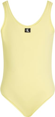 Calvin Klein Traje de baño Chicas sin Espalda Abierta, Amarillo (Elfin Yellow), 10-12 Años