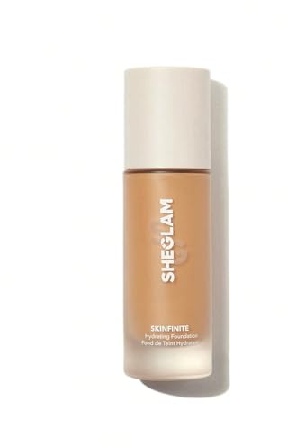 SHEGLAM Skinfinite Hydrating Foundation Flawless Dewy Foundation Hydrating Coverage Invisible Pore Concealer Pore-less Non-Greasy Lightweight Natural Soft Liquid Foundation-Cappuccino