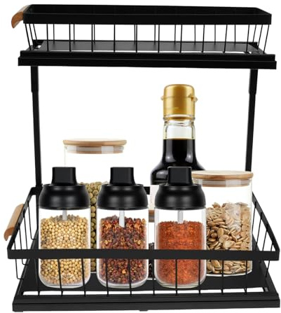 storage boxes with lids Sturdy Under Sink for Cleaning Supplies Stable Cabinet Shelves for Bathroom Multi-Functional Under Sink