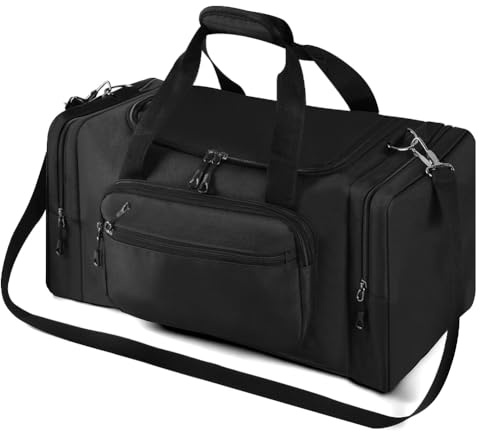 OSDUE Sports Duffle Bag, Gym Duffle Bag for Women Men,35L Waterproof Travel Sports Duffel with Shoulder Strap Holdall Holdall Overnight Weekend Bags for Gym Travel Swimming, Black