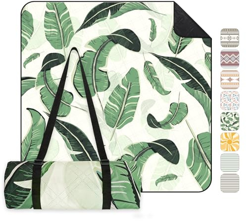 Sekey Manta Picnic Grande 200x300 cm Manta Picnic Impermeable Antisuelo Acolchada Tres Capas Fondo PEVA Correa de Transporte para Picnic, Camping, Playa