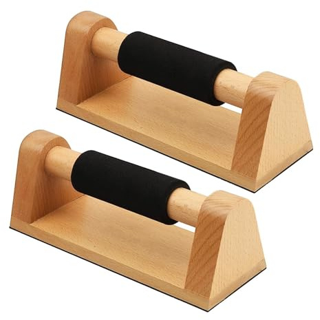 Barras De Flexión - Mangos De Flexión Ajustables De 2 Piezas | Soportes Antideslizantes Para Flexiones, Asas Portátiles De Madera Para Flexiones, Empuñaduras De Ejercicio De Madera Para Suelo, Gimnasi
