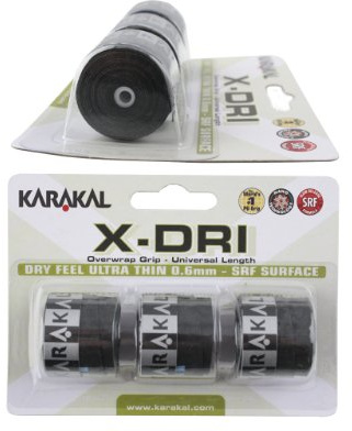 Karakal X-DRI Griffband für Tennis, Badminton, Squash schwarz schwarz