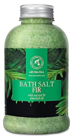 Badesalz Fichte 600g - Meersalz mit Natürlichem Ätherischen Fichtennadelnöl für Guten Schlaf - Stressabbau - Baden - Körperpflege - Entspannung - Aromatherapie - Weihnachtsbaumduft