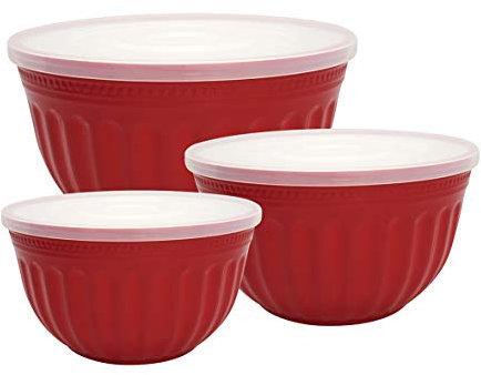 GreenGate - Schüssel, Aufbewahrungsdose - Alice - Kunststoff - rot - 3er Set