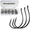 THKFISH 50PCS Angelhaken Angelzubehör Offset Haken Set Angelzubehör Set Wurmhaken Wallerangeln Dropshot Haken #3#2#1 1/0 2/0