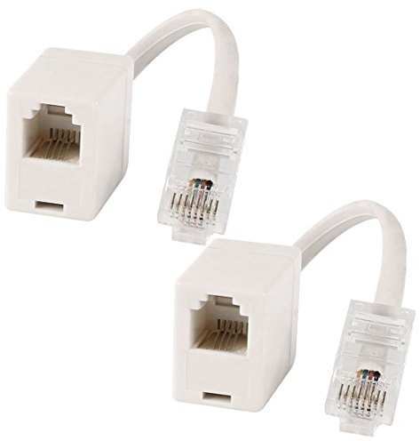 Luntus 2 Prise 8P4C/RJ45 Male RJ11 6P4C vers Femelle M/F Adaptateur Telephone Ethernet