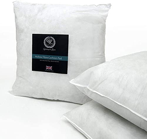 4 Pack 18” Inch Square Cushion insert Inners, Anti-Allergy Insert Pads 45cm x 45cm Pure Hollowfibre Filling- Made In UK
