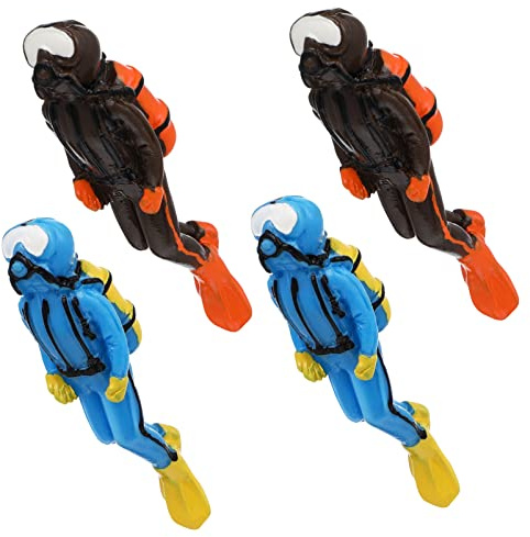 Mipcase Diver Statue Fish Tank Decoration Aquarium Landscaping Ornament Resin Mini Scuba Diver Figurine for Home and Aquarium Display