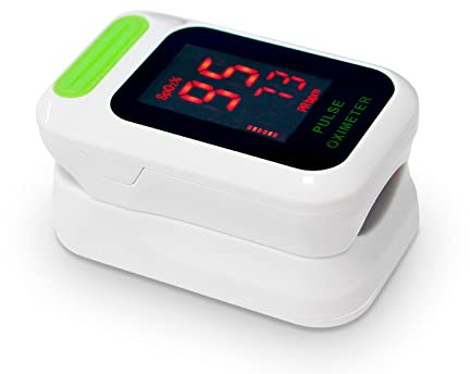 QUIRUMED Pulsioxímetro de dedo, con pantalla OLED, Medidor de saturación de oxígeno (SpO2), Detección de dedo, Apagado automático, Bajo consumo, Lectura instantánea