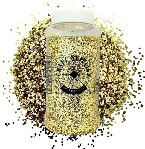 Large 500g Shaker Jar of Gold Glitter for Resin or Crafts, Chunky Glitter, Nail Art