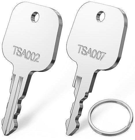 Lot de 2 clés pour TSA007 TSA002, Ancable TSA 007 002 Clé à bagage, Master Key pour TSA007/002 Compatible avec bagages, valise, mot de passe, serrures TSA, TSA007 TSA002 SCHLÜSSEL