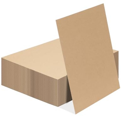 Calenzana 50 Pack 11x14 Inch Brown Corrugated Cardboard Sheets Flat Cardboard Sheets for Packing Mailing Divider and DIY Crafts
