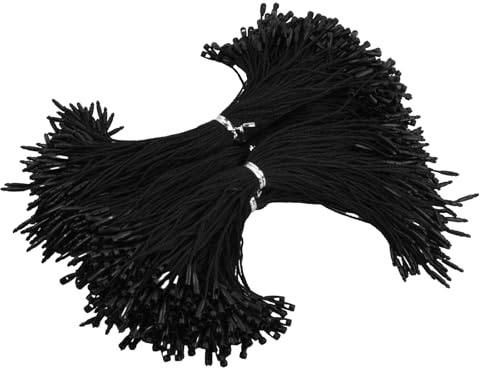 1000 Pezzi Stringhe per Etichette, Corda per Cartellini per Abbigliamento, String for Hang Tags con Chiusura a Scatto per Segnaprezzi Vestiti Gioielli Accessori per Valigie, 19.5CM (nero)
