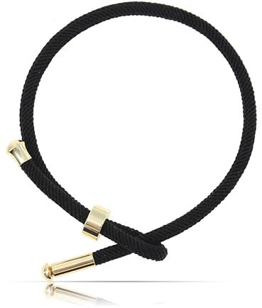 Made by Nami Pulsera Ajustable de Cuerda Deslizante para Hombre y Mujer Pulsera de Cordón Trenzado Surfer para Hombre y Mujer (negro y dorado)