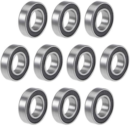 TOP-VIGOR 10Pcs 6800-2RS Deep Groove Ball Bearings, Z2 10mm x 19mm x 5mm Double Sealed Industrial Bearings, Chrome Steel P6(ABEC3) Skateboard Bearings for Electrical Instrument Equipment