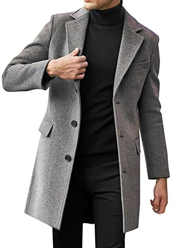 CreoQIJI Americana de corte ajustado para hombre de talla grande, blazer informal con un botón - chaqueta de vestir moderna abrigo de verano ligero negro chaqueta de traje de esmoquin monocolor