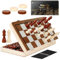 Havnidy Jeu d'échecs et Dames 2 en 1 Echiquier en Bois Magnétiques, Echec Voyage Pliables, Jouets et Cadeaux de Jeux Éducatifs,Chess Board 38CM, Echequier, Echecier pour Enfants et Adultes