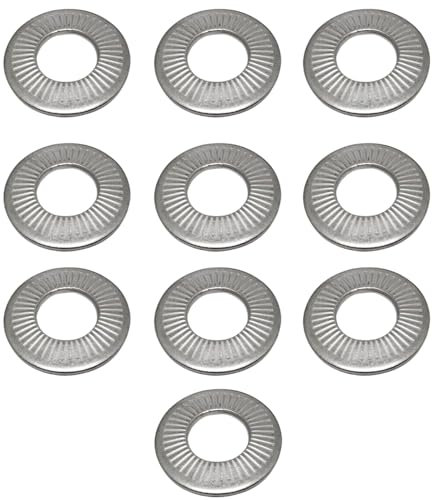 10 Pcs Belleville Spring Disc Washer, M10 Stainless Steel Conical Knurled Spring Washers, Serrated Spring Washers for Industrial, Construction