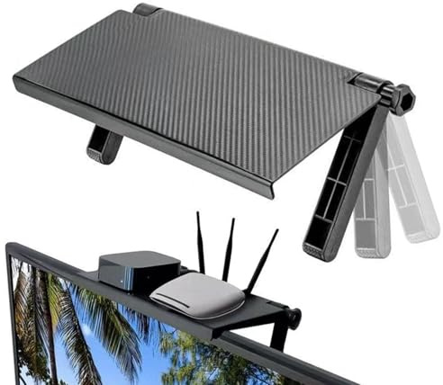 Cable Box Shelf - Floating Shelves for TV Accessories, Space Saving, No Drill Installation with Strong Bracket, Organizer for DVD Player, Router, Sound Bar, Conference Speaker, Living Room