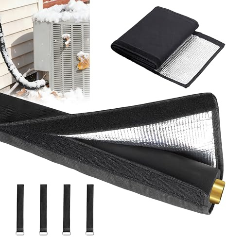 COVERTIFY 5 Layers HVAC Copper AC Line Pipe Insulation Cover Outdoor 72in x 10.2in, 600D Waterproof Portable AC Hose Insulation Sleeve, Foam Insulation Duct Mini Splits Water Pipe for All Season