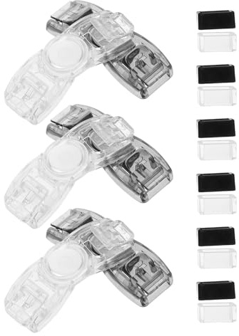 GARVALON Lot de 6 Boucles à Dégagement Rapide Transparentes et Noires pour Lunettes de Natation – Clips de Sangle Universels et Ajusteurs Robustes – Accessoires de Rechange pour Natation