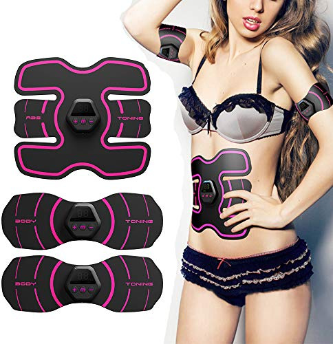 VOANZO Toner Muscle Toner, Abdominal Tonification Ceinture Abdominale Trainer Body Fitness Trainer Ab Workout Machine pour Homme et Femme Bras et Jambes Trainer (Affichage numérique, USB)