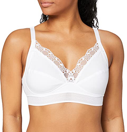 Playtex Reggiseno Senza ferretto Feel Good Support in Cotone Bio Donna x1, Bianco, 38/5C