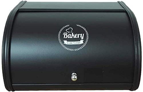 Bread Bin in Metal, Roll Top Cover, Nonslip Base, Large Capacity Premium Quality Bread Box, Food Storage Container for Kitchen Supplies ，Cake Storage Container 2 Colors
