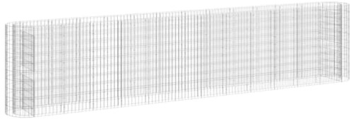 vidaXL Gabbione con Letto Rialzato in Acciaio Zincato 470x50x100 cm