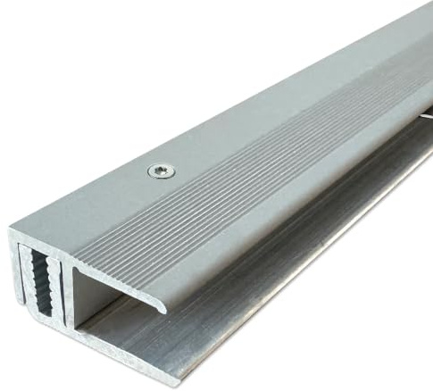 ufitec Sistema de perfiles para parqué y suelos laminados para alturas de pavimento de 7-16 mm, perfil de cierre plateado, 100 cm, muchos colores disponibles (perfil de acabado, 100 cm de largo, plata