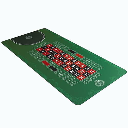 Bullets Playing Cards, roulette-matta, olika storlekar, dubbel 0 eller enkel 0 (dubbel 0)