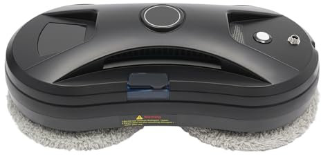 HarBin-Star Robot per la pulizia delle finestre, 80 W, robot elettrico con telecomando e 10 salviette, funzione spray dell'acqua, robot per la pulizia del vetro, 2800 Pa, forte aspirazione (nero)